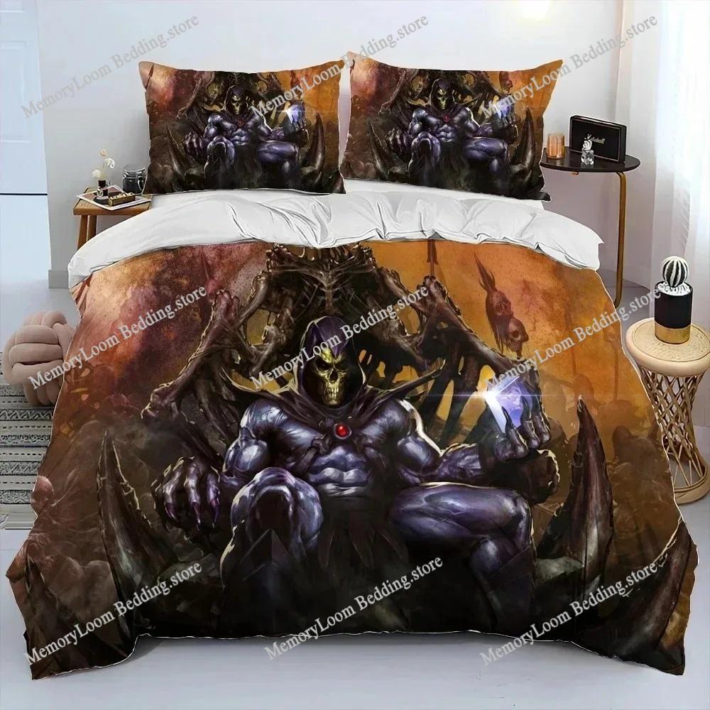 Anime Series Popular The Masters of the Universe Bedding Set Full/Queen Size Duvet Cover Pillowcase Kids Bedroom Decor Soft Set