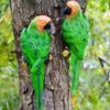 Botanical Resin Parrot Wall Hanging With Garden Style For Nature Decor