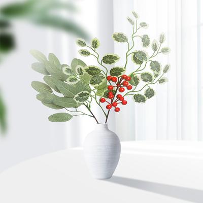 Artificial Willow Leaf Simulated Eucalyptus Leaf Green Plant for Home Flower Arrangement Decoration Xmas Party Supplies DIY