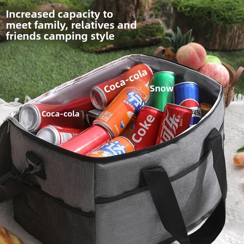 Outdoor Large Capacity Picnic Bag Waterproof Ice Bag Single Shoulder Insulated Bag Portable Lunch Box Bagpevathickened