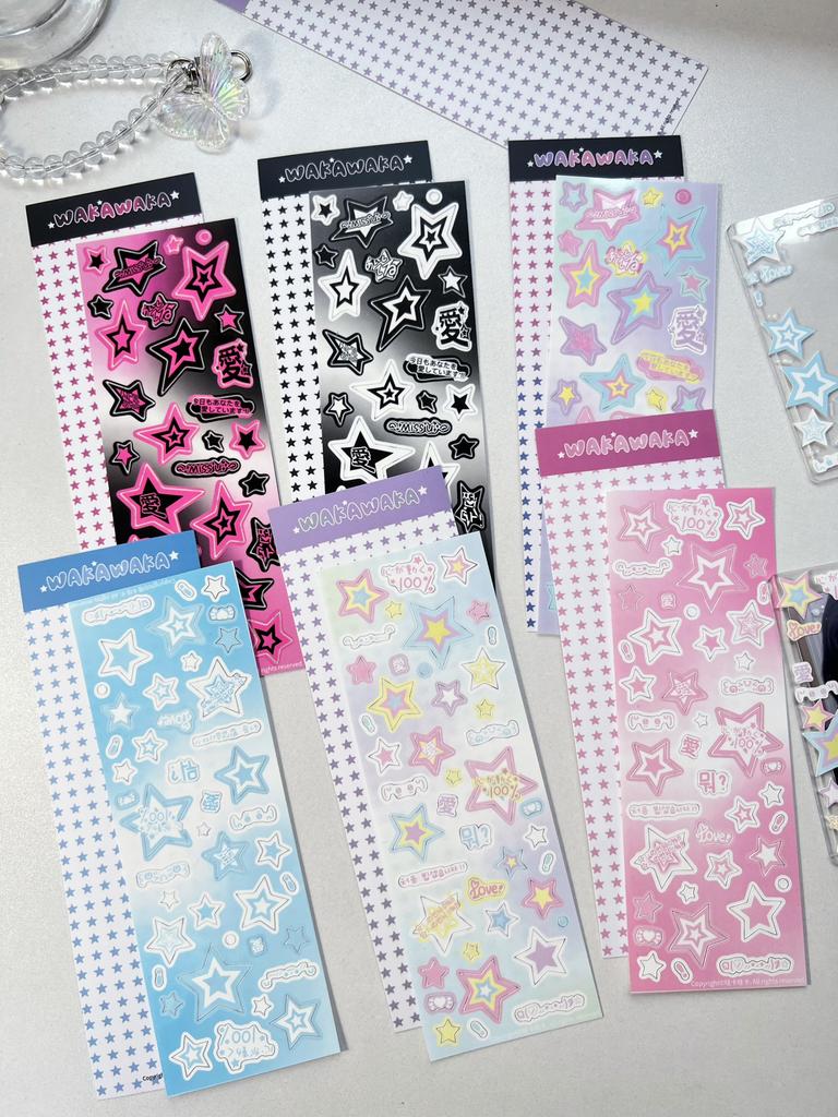MINKYS New Arrival 4PCS 6PCS 8PCS Full Set Kawaii Photocards Decorative Stickers DIY Scrapbook Stickers Confetti Sticker
