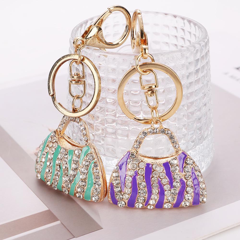 Women's Small Rhinestone Handbag Keychain - Stylish Fragrance-Inspired Accessory