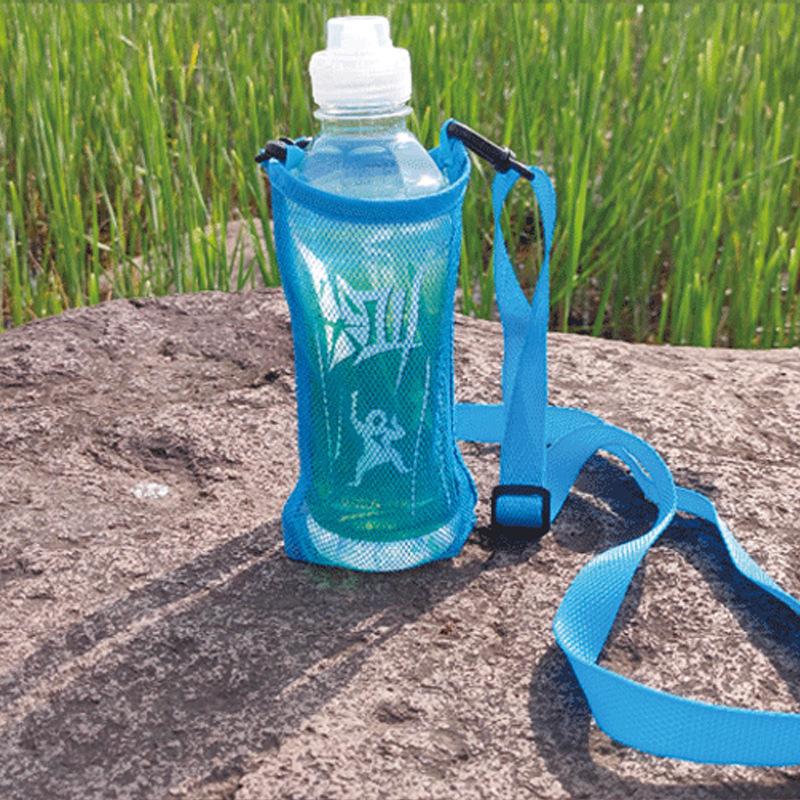 Water Bottle Holder Mesh Bottle Sling With Adjustable Shoulder Strap Kids Water Bottle Carrier Sleeve For Walking Outdoor Sports
