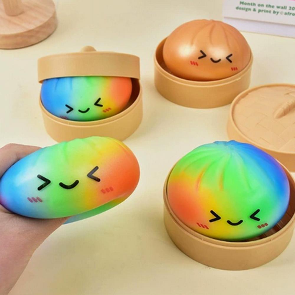 Farbe Gedämpfter Teigklößchen Anti-Stressball Fidget Spielzeug Knödel Squishies Weich Langsam Rückprall Schaumstoffspielzeug Ultra-Weich Dekompression