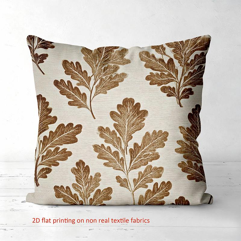 

1 Pieces Oak Leaf Patterned Non Real Textile Fabric Pillows Polyester pillowcase, sofa decorative cushion cov Headboard Pillow 45x45cm