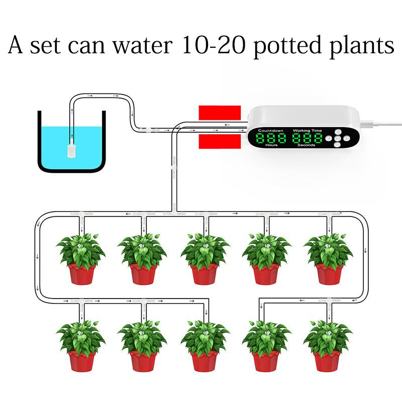 Inteligentny automatyczny kontroler nawadniania, nawadniacz ogrodowy, tarasowy, system nawadniania kropelkowego dla 20 roślin doniczkowych