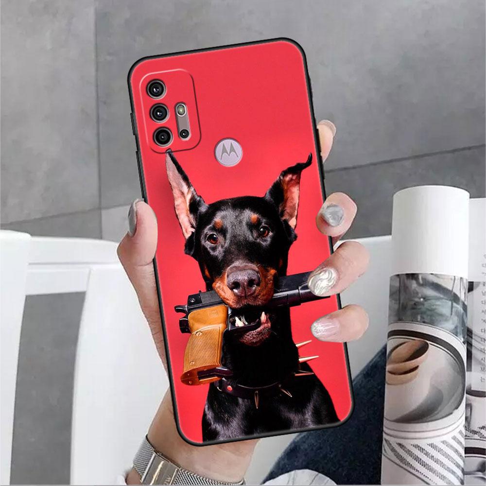 Animal Dachshund Doberman Dog Soft Case For Motorola G60 G30 Edge 20 30 G22 G9 Play G52 G8 G9 Power G50 One Fusion Phone Coque