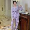 Pajama Suit New Winter Long-sleeved Trousers Velvet Suit Retro Sweet Loose New Home Wear Simple