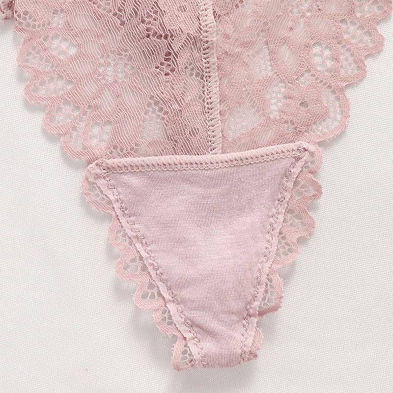 TERMEZY Women Sexy Amazing Panties Low-waist Lace Underwear Female G String Thong Temptation Bow T-back Transparent Lingerie