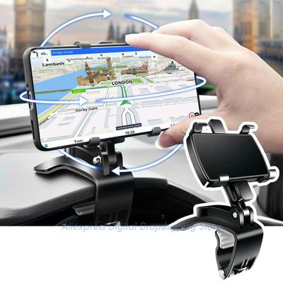 Soporte para Teléfono Móvil Salpicadero Montaje para Coche Salpicadero Rotación 360° Soporte Cuna Panel Multifuncional Universal Soporte Clip para GPS