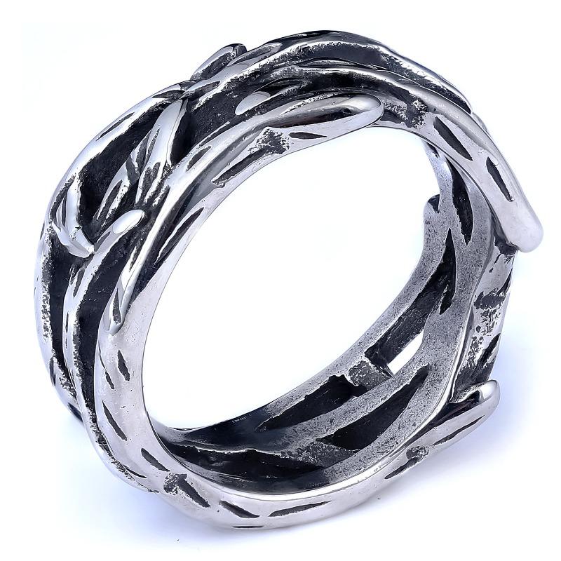 

Tree of life jewelry stainless steel gold and silver artistic retrocut out polished ring No. 5