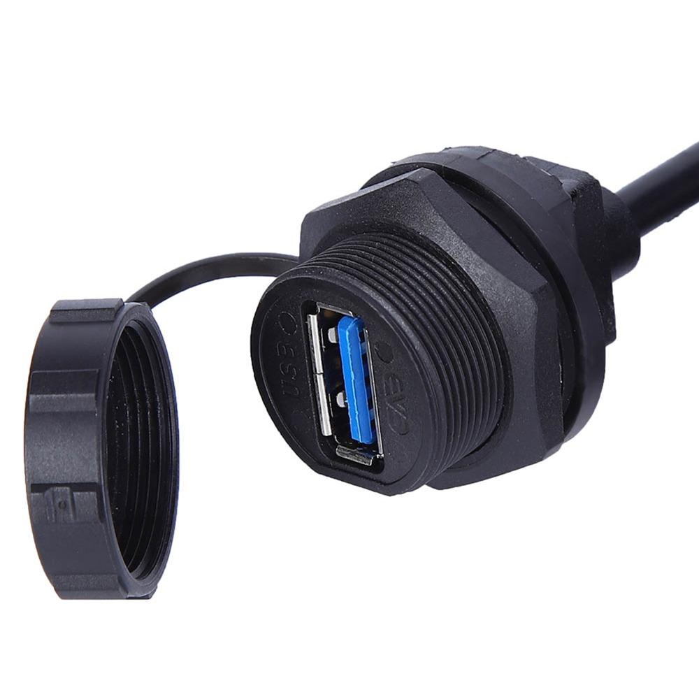 IP67 Waterproof USB3.0 Female Male 5Gbps Data Transfer 1M Panel Mount Adapters Fire Resistance Data Power USB Aviation Connector