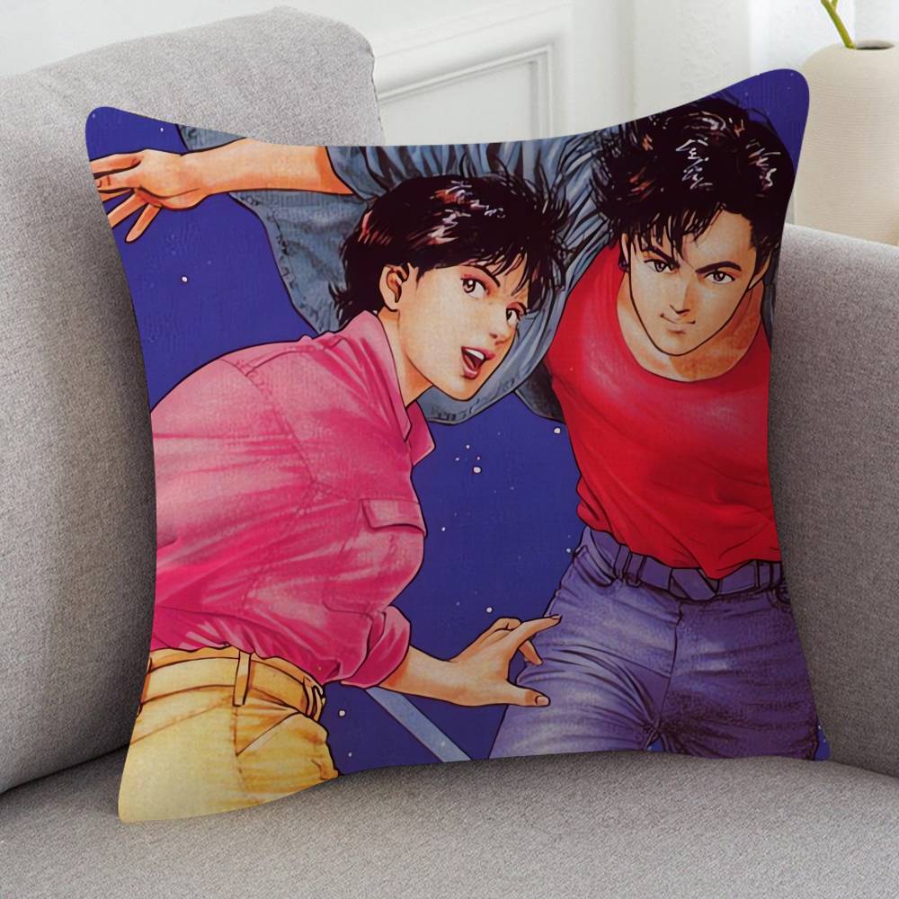 Anime City Hunter Cute Cartoon Two-dimensional Pillowcase Bedroom Sofa Cushion Cover Nap Pillow Cover