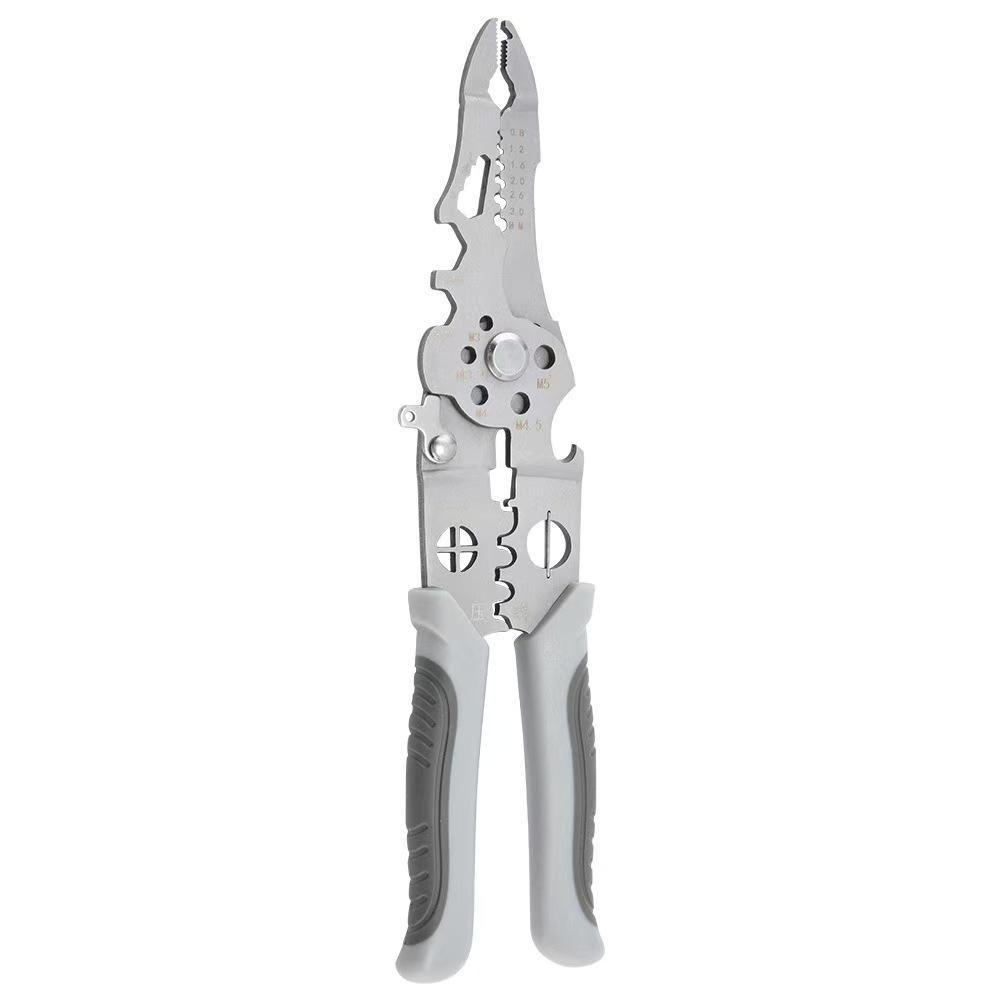 Multifunction Wire Stripper: Ideal for Splitting, Skinning, Crimping, Wrapping, and Cutting - Universal Electrician Pliers.