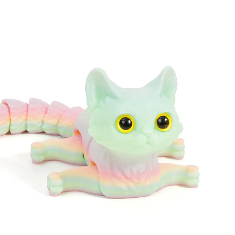 12/16cm 3D Printed Articulated Cute Cats Figurine Miniature Living Room Decor Car Desktop Home Decoration Accessories Kids Gifts