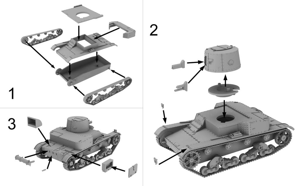 FTF 1/72 Polish Vickers Ausf. E Light Tank Ausf. B with 47mm Gun, Plastic Model Kit PF72029 (Tank)