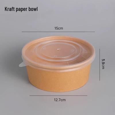 Kraft Paper Disposable Bowl with Lid