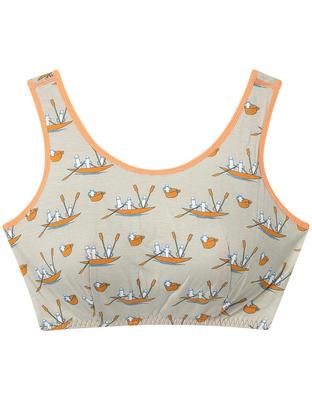 Unnanacool Wireless Night Bra, Supports Bust While You Sleep, Fits Up To 3L, Plus Sizes [Moomin Collaboration], Women's JB3951, BE