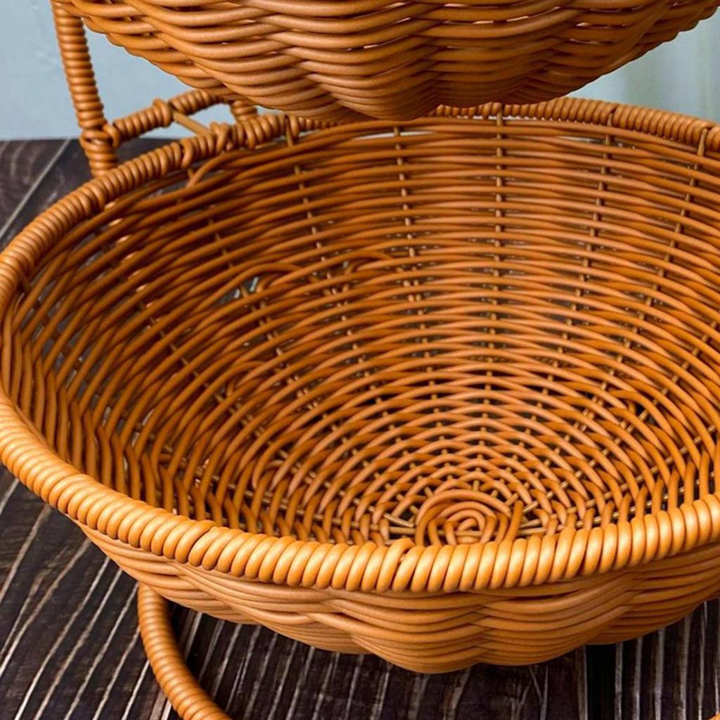 Double Layer Storage Basket, Multipurpose Food Serving Bowl, Fruit Holder Basket for Bathroom
