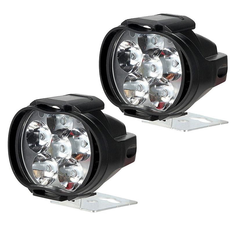 

6LED 12V Motorcycle Headlights White Super Bright Working Front Light 1500LM LED Scooters Spotlight Motorbike Fog Lampht