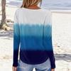 Women's Fashionable Casual Printed Long Sleeved Round Neck Top Round Neck Top Top
