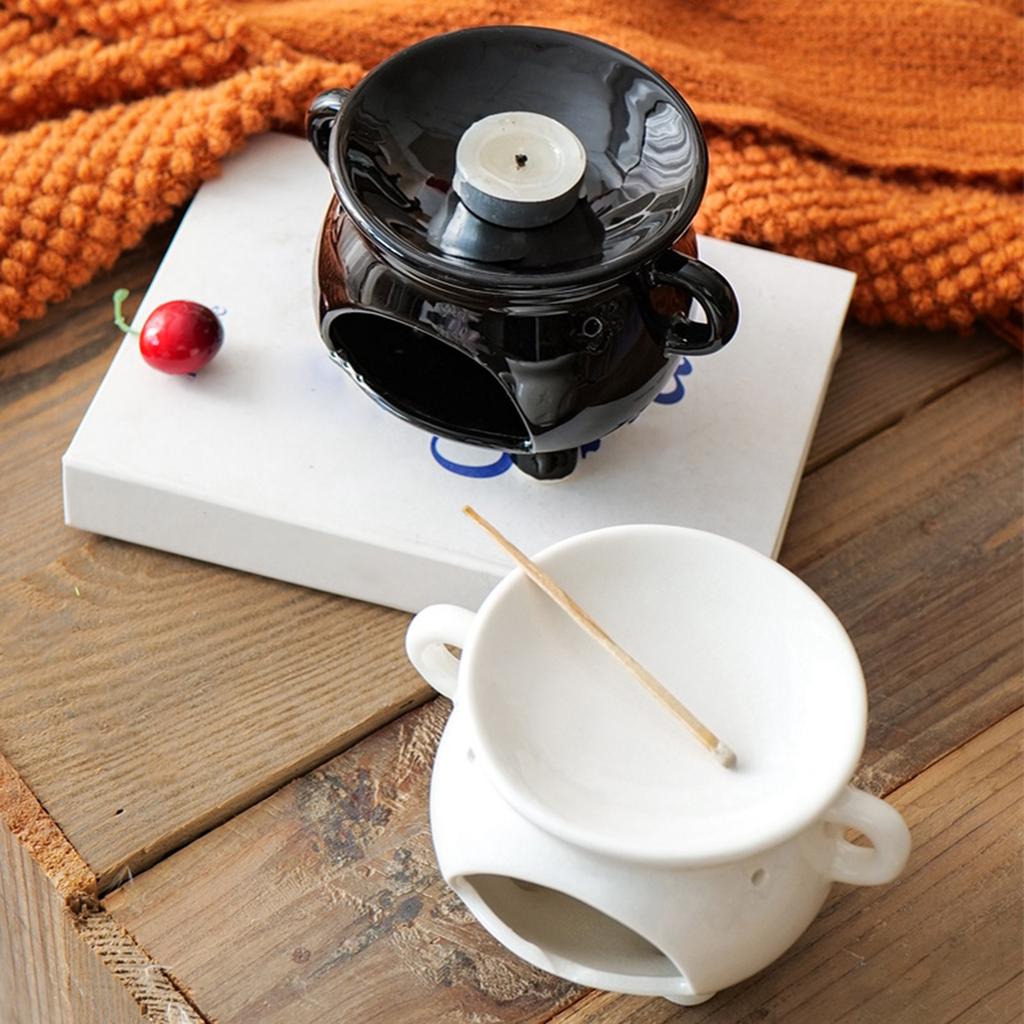 Ceramic Tealight Candle Holder Essential Oil Burner Desktop Ornaments Fragrance Warmer Oil Diffuser for Office Yoga Room Saunas