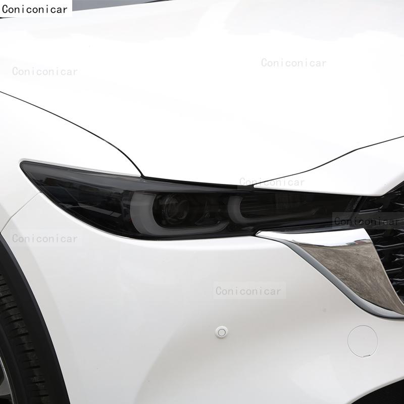 For MAZDA CX-5 -2025 Car Headlight Smoked Black TPU Protective Film Front Light Tint Change Color Sticker Accessories