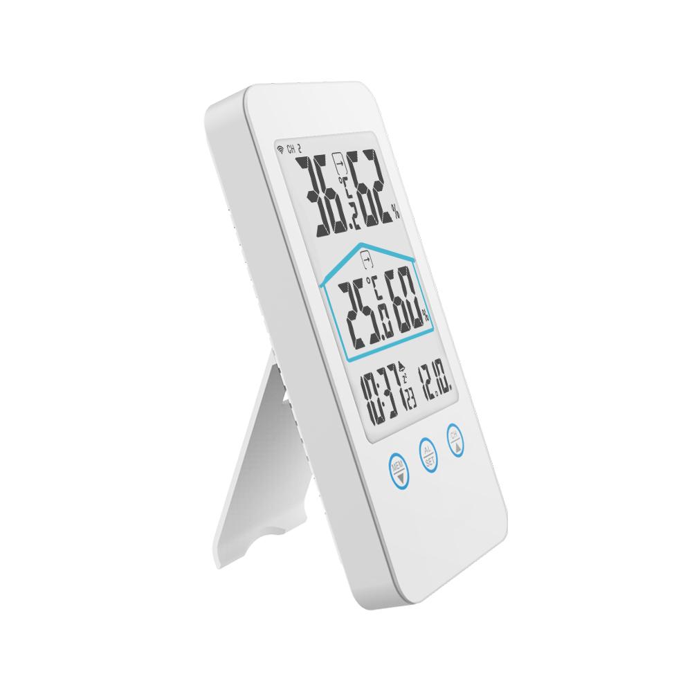 Digital Wireless Indoor Outdoor Thermometer with Remote Sensor 98ft/ 30m Thermohygrometer Temperature Humidity Monitor with Touch Buttons and Backlig