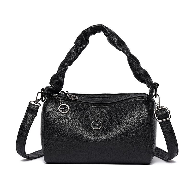 Bag Women's retro messenger bag New fashion pillow bag Wide shoulder strap One shoulder bag