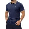 Men's Contrast Collar Short Sleeve Polo Knight Print Breathable Casual Tops