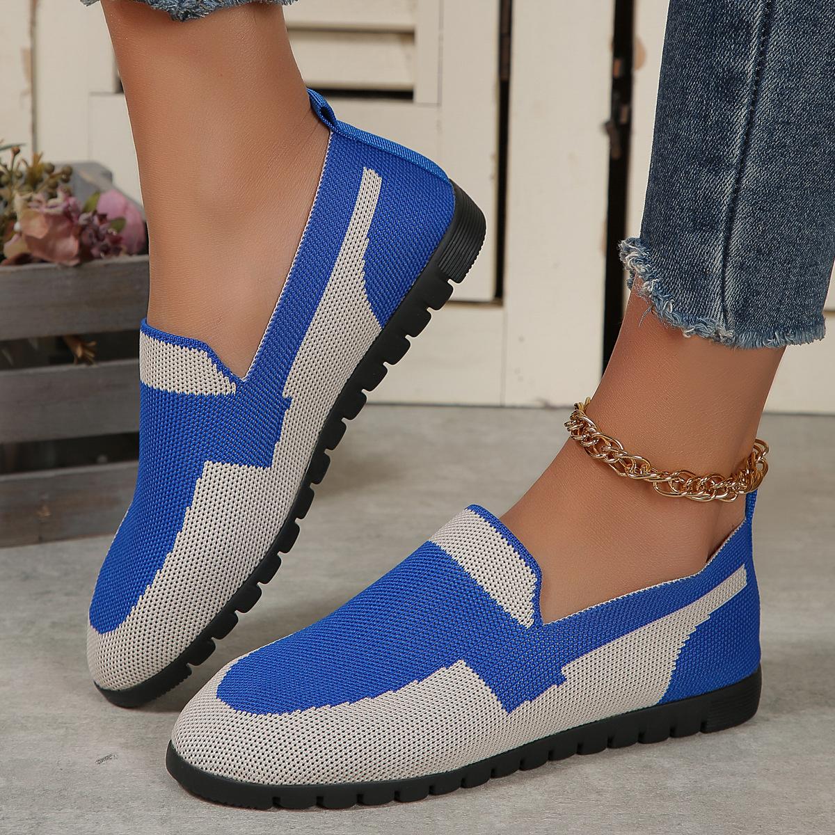 

Plus Size Shoes for Women 36-43 Summer Fashion Mesh Breathable Comfortable Non-slip Flats Platform Slip on Zapatos De Mujer 43 синій