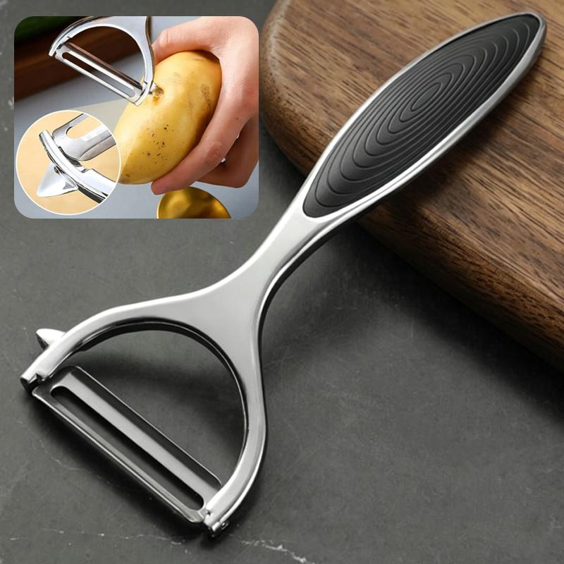 Multi-Function Kitchen-Specific Peeler for Slicing Fruit and Vegetables with Steel Handle Stainless Steel Kitchen Peeler