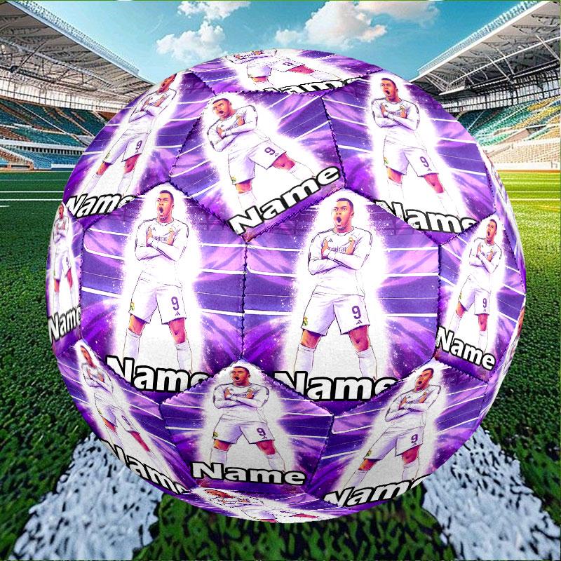 Personalisierter Kylian Mbappe Fußball mit individuellem Namen, Größe 5, für Training & Spiel, für Teams, zum Kicken, Geschenk für Fußballfans