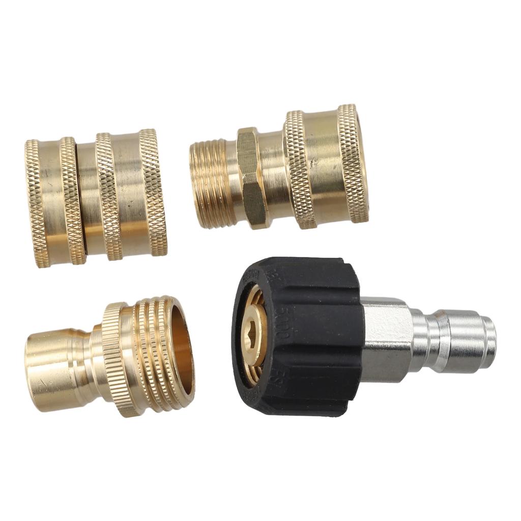 8Pcs Pressure Washer Adapter Quick Release Coupling Set M22 3/8 IN 3/4 Inch For Garden Hoses Car Washer Lance Connector Tools