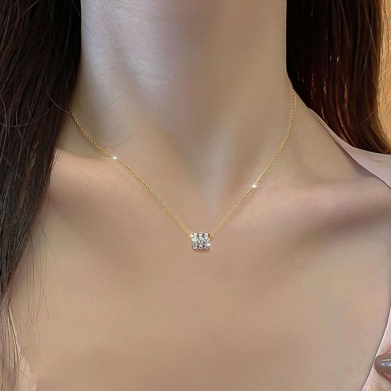 Colar de Ouro Real Estilo Minimalista Forno Cintura Pequena Corrente Feminina para Clavícula Com Joias