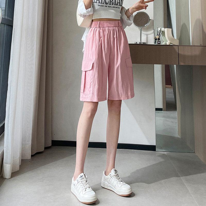 Women's High Waist Wide Leg Pants Loose Straight Trousers Casual Summer Ice Silk Workwear Pants