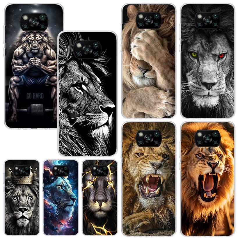 Lion Alpha Male Cub King Phone Case For Xiaomi Poco X7 X6 X5 M7 M8 Pro F7 Ultra Redmi 15C 15 13C 13 12C 12 10 10C 10A Art Fundas