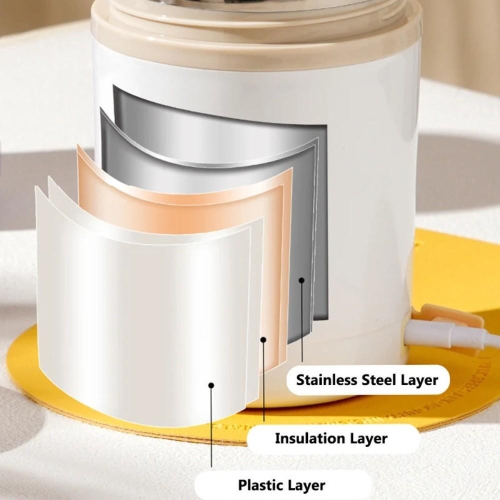 600ml USB Charging Thermal Mug 304 Stainless Steel Outdoor Congee Pot  Office Use