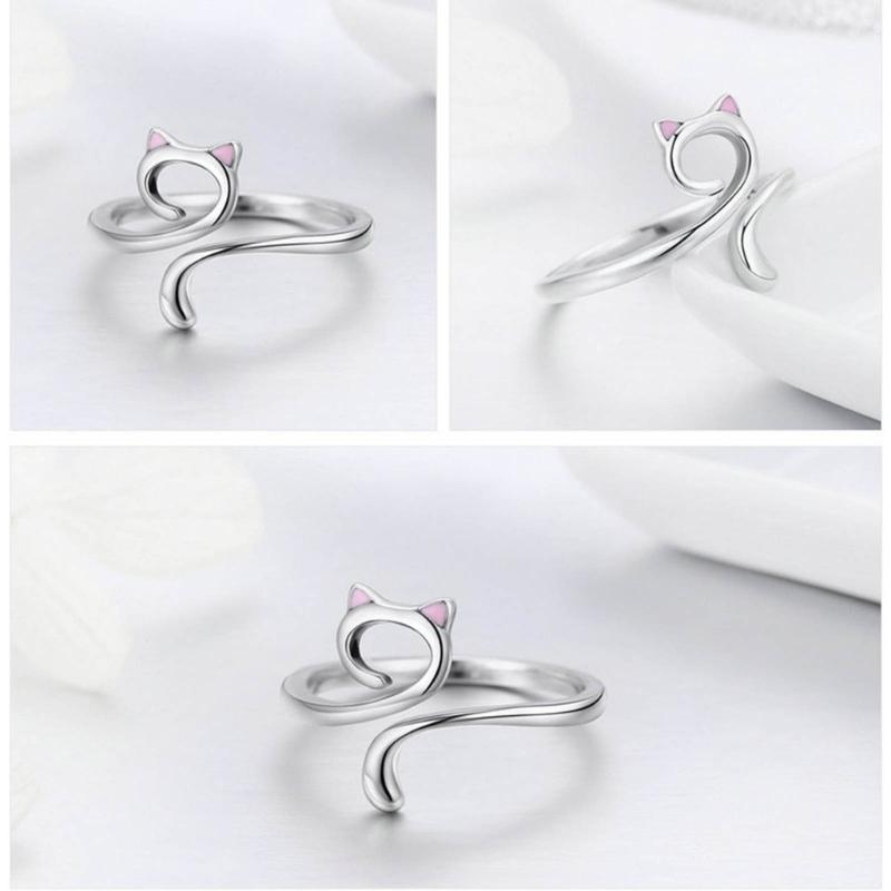 Adjustable Yarn Cat Ears Rings Ornament Modern and Simple Rings Jewelry Personalized Cat Shaped Finger Rings Accessory