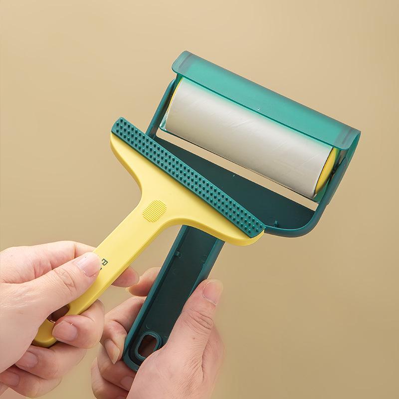 Dual-Purpose Pet Hair Remover & Dust Brush for Floors and Bedding