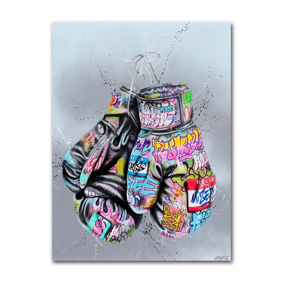 Posters and Prints Graffiti Art Paintings on the Wall Art Canvas Pictures Home Wall character DecorationGesture Street Art
