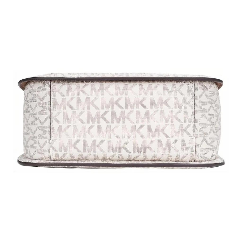 MICHAEL KORS Emilia Cow Leather Saddle Bag , Shoulder Bag , Crossbody Bag Small Women's Dark Brown White (Unisex) Crossbody Bags