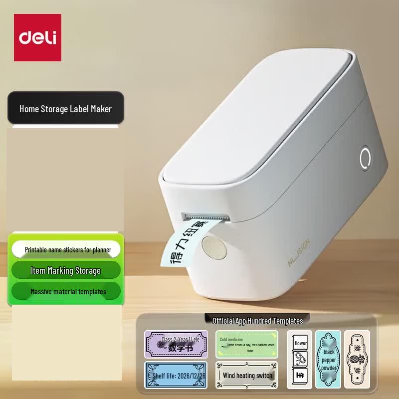 Deli Q1 Portable Thermal Label Printer CN plug (adapter included)
