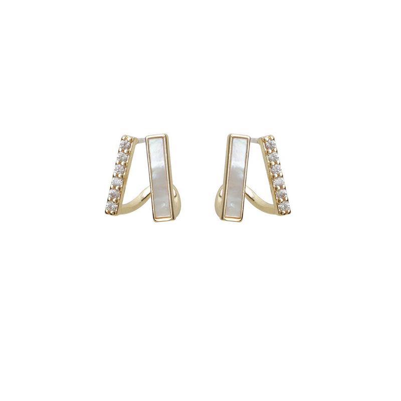 Double-layer Zircon Shell Earclips Without Ear Piercings, High-end Niche Design, Mosquito Coil Disc Earrings, Versatile and Exquisite Earrings.