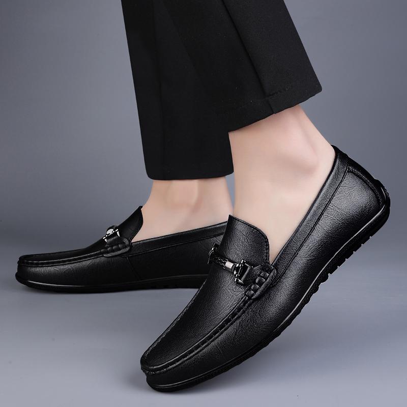 Business Social Genuine Leather Loafers Mens Design Spring Fashion Slip on Casual Shoes Adult Male Footwear Handmade Boat Shoes