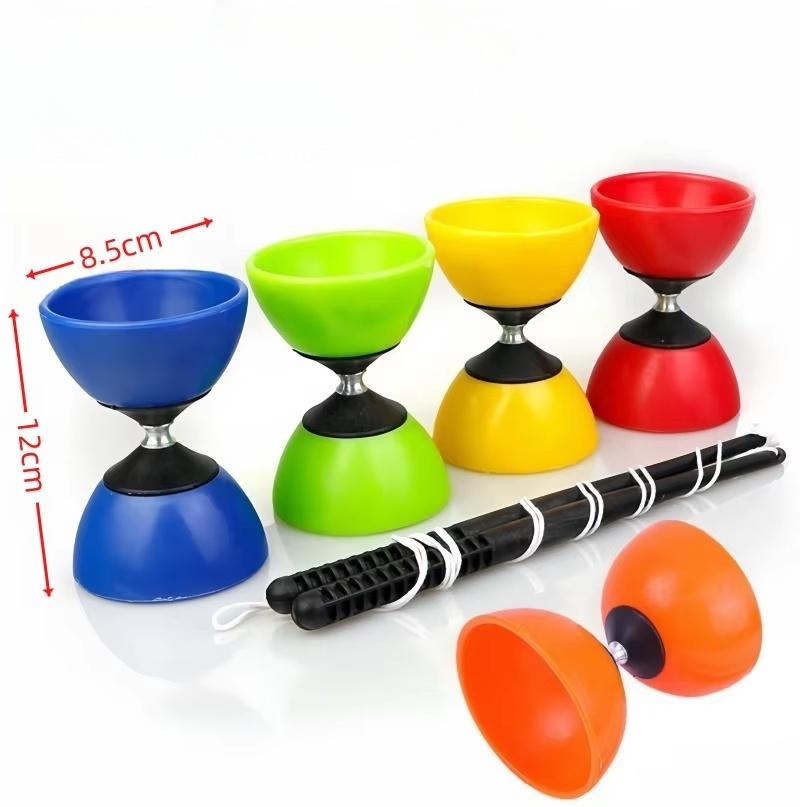Leather Chinese Diabolo Yo-Yo Sensory Training Equipment Bowl Shape Thicken Soft Outdoor Toy For Skill Development