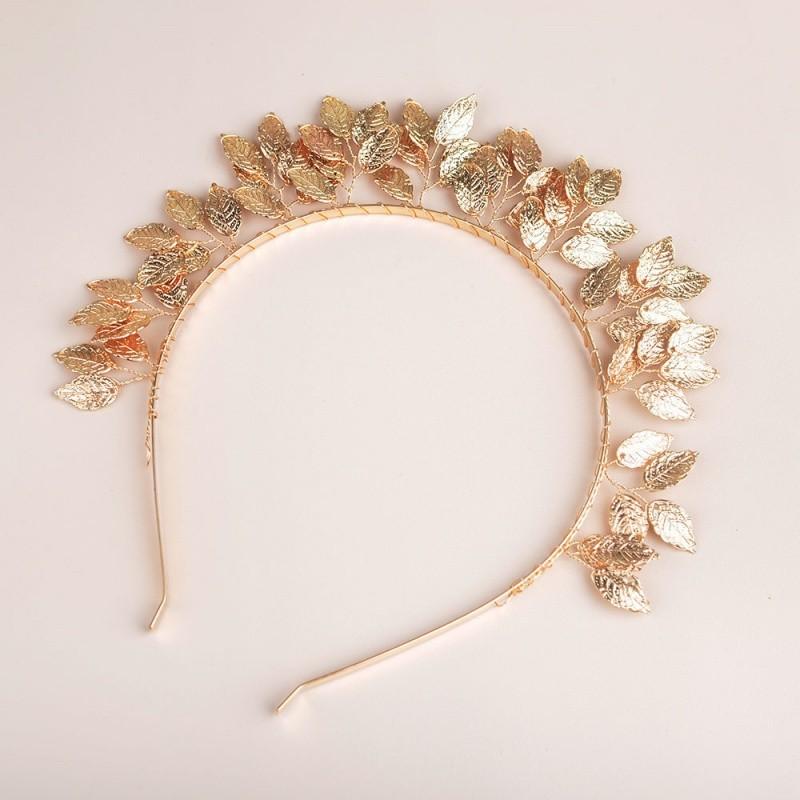 

Bridal Headpiece Alloy Leaf Crown Bride Leaves Shape Alloy Hairband Bridal Fashion Accessories золотий