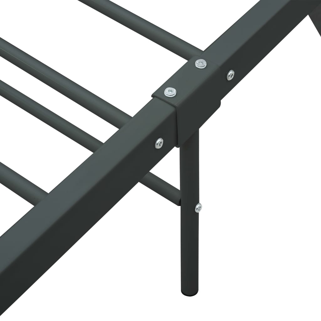 Single Bed Frame Grey Metal 100 * 200 Cm