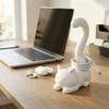 Cat-Shaped Ring Stand, 3D Printed Cat Tail Jewelry Display Holder, Funny Animal Figurine Desktop Organizer for Home Office Decor