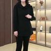 Spring Temperament Chinese-Style Plus Size Turn-Down Collar Shirt for Middle-Aged Women - Casual Light Luxury